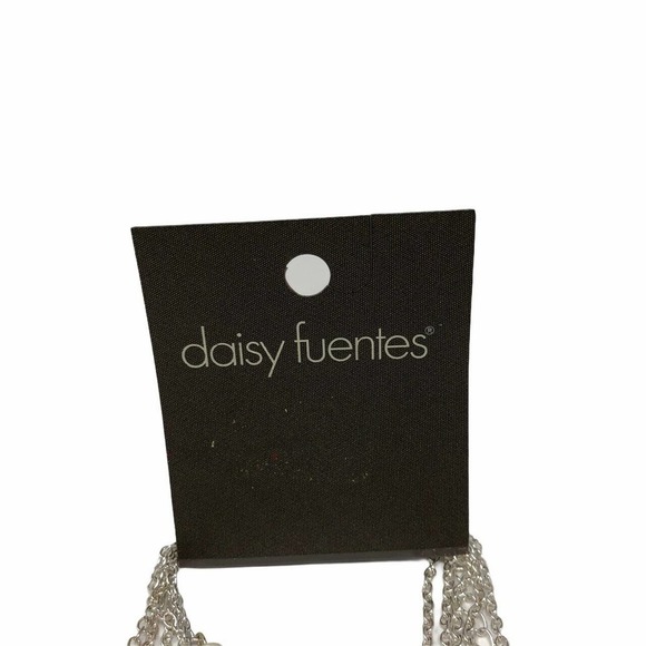 Daisy Fuentes 4 Strand Pearl Silver Bead Necklace Layered - Picture 9 of 9